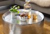 Couchtisch Aluminium Silber 60 x 60 x 35 cm Wohnzimmertisch Hammerschlag, Designer Sofatisch Rund Alu Orientalisch, Runder Kaffeetisch Metall Klein Bild 5