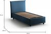 Dmora Argentino Einzelbett, Bettkasten mit Stoffbezug, 100 % Made in Italy, Öffnung vorne, geeignet für Matratze 80x190 cm, Blau Bild 3