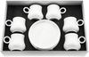 Mulex 12 Teiliges Set Mokkatassen mit Untertasse aus Porzellan Mokkaservice 100 ml Weiß Bild 3
