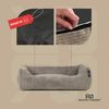 ROHRSCHNEIDER Hundebett - Cord, Hundekorb, Tierbett, Wendekissen, Bezug waschbar, rutschfest Taupe 15x55x42cm Bild 2