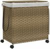vidaXL Wäschekorb mit Rollen 60x35x60,5 cm Rattan 372039 Bild 2