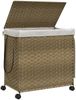 vidaXL Wäschekorb mit Rollen 60x35x60,5 cm Rattan 372039 Bild 4