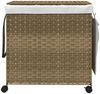 vidaXL Wäschekorb mit Rollen 60x35x60,5 cm Rattan 372039 Bild 3