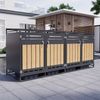 Merax Mülltonnenbox Mülltonnenschrank für 4 Tonnen 120–240L mit hydraulik Deckel & Schloss Bild 3