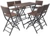 vidaXL 7-tlg. Garten-Essgruppe Klappbar Stahl Poly Rattan Braun 42877 Bild 2