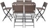 vidaXL 7-tlg. Garten-Essgruppe Klappbar Stahl Poly Rattan Braun 42877 Bild 3