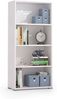 Dmora Bücherregal Aky, Bibliothek mit 3 verstellbaren Regalen, Bücherregal, Wandschrank mit Regalen, 100 % Made in Italy, 60 x 30 x 130 cm, Weiß Bild 4