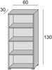 Dmora Bücherregal Aky, Bibliothek mit 3 verstellbaren Regalen, Bücherregal, Wandschrank mit Regalen, 100 % Made in Italy, 60 x 30 x 130 cm, Weiß Bild 3
