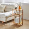IBUYKE Holz Beistelltisch Modernes Design Weiß 3 Ebenen 39x29x68.5cm Bild 2