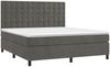 vidaXL Boxspringbett mit Matratze & LED Dunkelgrau 180x200 cm Samt 3136378 Bild 3