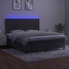 vidaXL Boxspringbett mit Matratze & LED Dunkelgrau 180x200 cm Samt 3136378 Bild 4