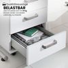 bümö Schreibtisch Schrank abschließbar, Schubladenschrank Holz in weiß, Container mit Schubladen - Schubladen Schrank Büro, Schreibtisch Container od. Schreibtisch Kommode mit Streifengriffe, SC50-W-W-SG Bild 4