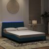 vidaXL Bettgestell mit LED ohne Matratze "Hanko" Blau 140x190 cm Samt 3213779 Bild 1