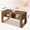 WLIVE Couchtisch Vintage 100×48,5×48cm, Wohnzimmertisch mit Aufbewahrung, (Breite 100 cm, 1Tisch), Sofatisch für Schlafzimmer, Homeoffice, Vintagebraun Bild 2