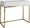 AX LIVING Schminktisch Weiß Lortie 100 cm Schubladen goldenes Gestell Bild 2