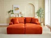 Vente-unique - DONILIA Sofa Samt Rot - B 160 cm x H 72 cm x L 200 cm Bild 5