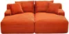 Vente-unique - DONILIA Sofa Samt Rot - B 160 cm x H 72 cm x L 200 cm Bild 2