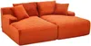 Vente-unique - DONILIA Sofa Samt Rot - B 160 cm x H 72 cm x L 200 cm Bild 3