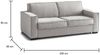 Dmora 3-Sitzer Schlafsofa Adalberto, Wohnzimmersofa mit drehbarer Öffnung, gepolsterter Stoff, schmale Armlehnen, 100 % Made in Italy, 200 x 95 x 90 cm, Grau Bild 3