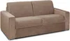 Vente-unique - CALITO Sofa SamtStoff Beige - B 223 cm94 cm x H 85 cm x L 216 cm Bild 2