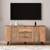 Sideboard 140x35x70 cm, Retro-Design, 3 Schubladen + 2 Schränke mit verstellbaren Einlegeböden Bild 3