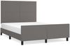 Doppelbett, Polsterbett mit Kopfteil Kunstleder Grau 140x200 cm Bild 2