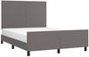 Doppelbett, Polsterbett mit Kopfteil Kunstleder Grau 140x200 cm Bild 3