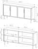 Selsey 'Lumi' Sideboard 4-türig mit Glasfronten und LED, Eiche Dunin, 181 cm Bild 4
