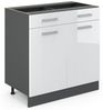 Küchenunterschrank R-Line Weiß Hochglanz 80 cm ohne Arbeitsplatte Vicco Bild 5