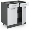 Küchenunterschrank R-Line Weiß Hochglanz 80 cm ohne Arbeitsplatte Vicco Bild 3