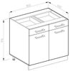 Küchenunterschrank R-Line Weiß Hochglanz 80 cm ohne Arbeitsplatte Vicco Bild 2