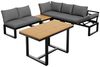 REDOM Gartenlounge-Set modular mit Sofa, (ohne Armlehnen,Ecksofa mit Tisch & Couchtisch, wetterfestes Stahlgestell, Sitzkissen in Grau, 1-tlg, 220 x 167 x 78 cm) Bild 2