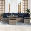 vidaXL Gartensofa-set mit Kissen 7 pcs Grau und Marineblau Poly-Rattan 3348841 Bild 3