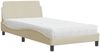 vidaXL Bett mit Matratze "Dover" Creme 100x200 cm Stoff 3208349 Bild 2