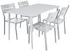 Gartenesstisch Nimes aus Aluminium, modern und rechteckig, weiß, 140x78 cm, für 4–6 Personen Bild 3