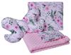 Medi Partners 'Minky' Krabbeldecken-Set 3in1 Blumen rosa 35x30/55x75 cm Bild 2