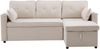 Schlafsofa Sitzfläche 211x129.5x86 cm, Beige, Baumwoll-Leinen, Chaiselongue mit Stauraum, links/rechts tauschbar Bild 5