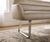 Esszimmerbank Taya-Flex 200 cm Mikrofaser Beige Vintage Kufengestell flach Edelstahl Taschenfederkern Bild 5