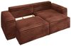 Ecksofa Schlafsofa MADLEN Stoff Velo Rostbraun Ottomane Rechts Bild 3