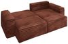 Ecksofa Schlafsofa MADLEN Stoff Velo Rostbraun Ottomane Rechts Bild 2