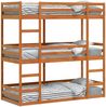 vidaXL Dreifach-Etagenbett Wachsbraun 90x190 cm Massivholz Kiefer 3284259 Bild 2