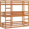 vidaXL Dreifach-Etagenbett Wachsbraun 90x190 cm Massivholz Kiefer 3284259 Bild 3