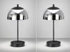 2er SET kabellose Tischlampen Schwarz / Rauchglas dimmbar, Höhe 35cm Bild 3