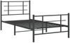 vidaXL Bettgestell mit Kopf- und Fußteil Metall Schwarz 107x203 cm 355575 Bild 3