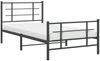 vidaXL Bettgestell mit Kopf- und Fußteil Metall Schwarz 107x203 cm 355575 Bild 4