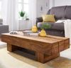 Couchtisch Massiv-Holz Sheesham 120cm breit Design Wohnzimmer-Tisch dunkel-braun Landhaus-Stil Beistelltisch Bild 2