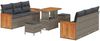 vidaXL Gartensofa-set mit Kissen 9 pcs Grau 3363133 Bild 2