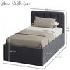 Home Collective Polsterbett Bett mit Stauraum, verstellbarem Lattenrost, viele Größen (Größen: 100x200 120x200 140x200 160x200 180x200 200x200, hochwertiger Strukturstoff, made in Germany), modernes Design mit hochwertigem Strukturstoff 100x200 cm, Ant... Bild 2