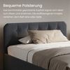 Home Collective Polsterbett Bett mit Stauraum, verstellbarem Lattenrost, viele Größen (Größen: 100x200 120x200 140x200 160x200 180x200 200x200, hochwertiger Strukturstoff, made in Germany), modernes Design mit hochwertigem Strukturstoff 100x200 cm, Ant... Bild 4
