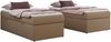 Boxspringbett 90x200 Polsterbett ZERO 90 Einzelbett ohne Kopfteil, inkl. Stauraum & Multipocket-Matratze, Hotelbett - Braun Kunstleder - H3 - Topper Visco Bild 4
